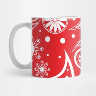 Mandala Pattern Red and White Halloween Fall Autumn Season Mug